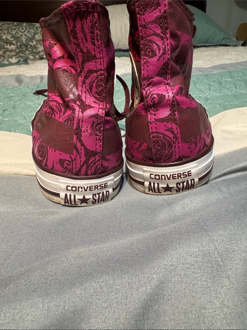 Converse High-Top Sneakers - Maroon & White - Picture 7 of 9